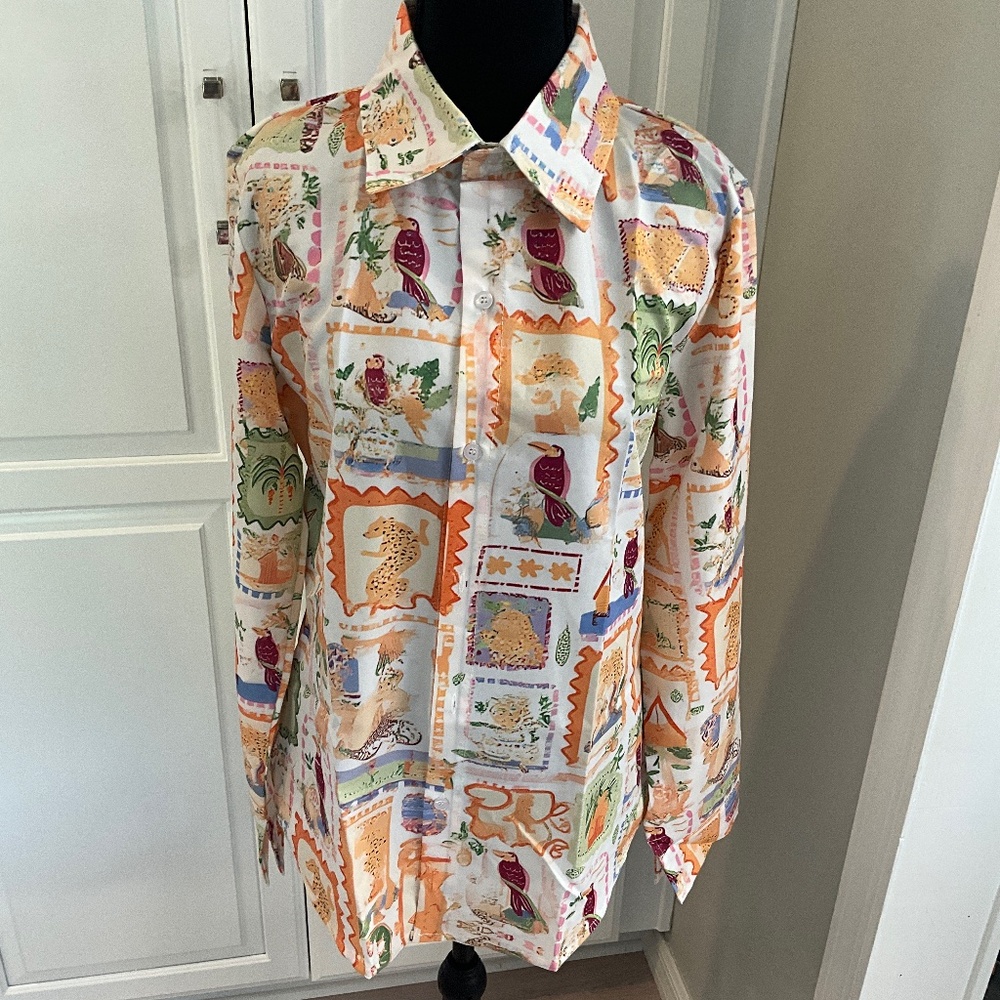 Long Sleeved Front Button Blouse